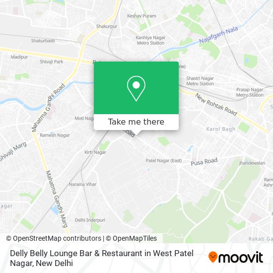 Delly Belly Lounge Bar & Restaurant in West Patel Nagar map