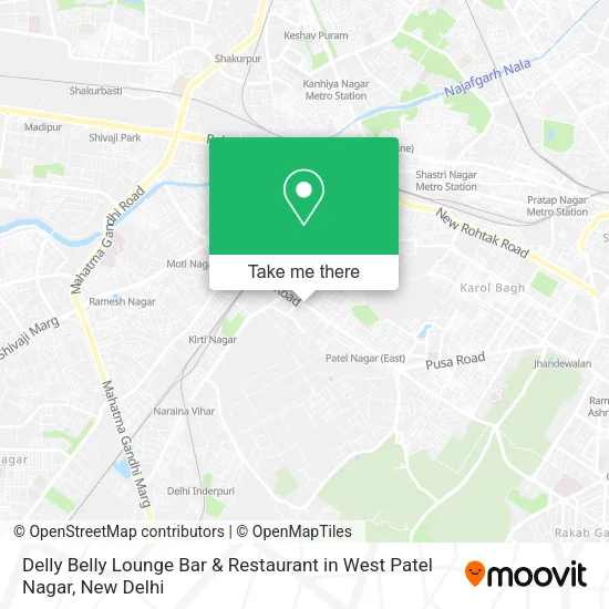 Delly Belly Lounge Bar & Restaurant in West Patel Nagar map