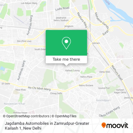Jagdamba Automobiles in Zamrudpur-Greater Kailash 1 map