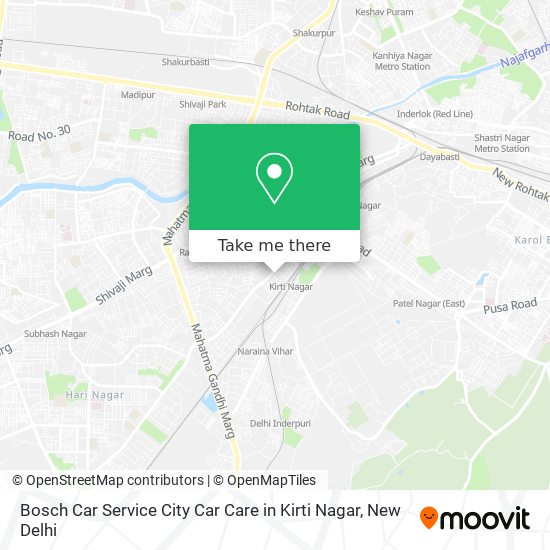 Bosch Car Service City Car Care in Kirti Nagar map