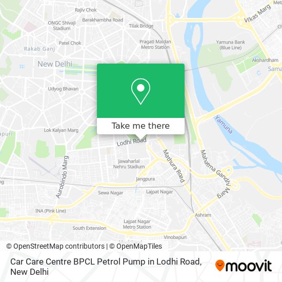 Car Care Centre BPCL Petrol Pump in Lodhi Road map