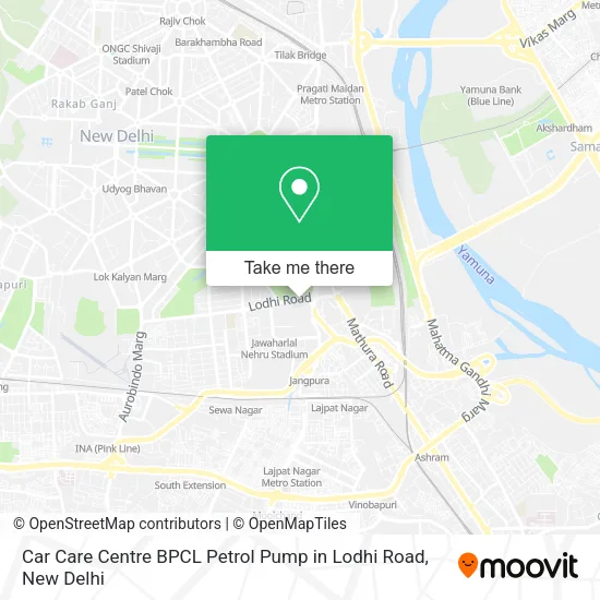 Car Care Centre BPCL Petrol Pump in Lodhi Road map