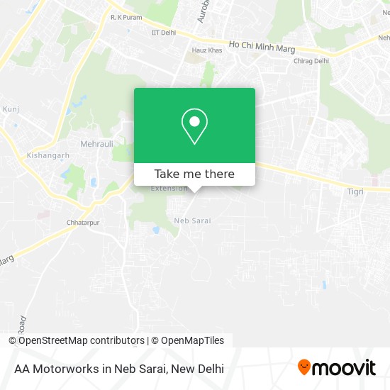 AA Motorworks in Neb Sarai map