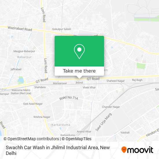 Swachh Car Wash in Jhilmil Industrial Area map
