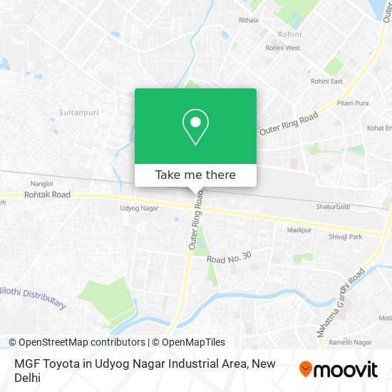 MGF Toyota in Udyog Nagar Industrial Area map