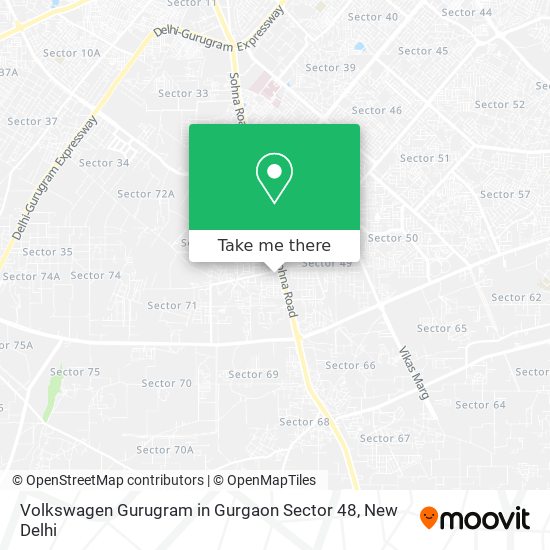 Volkswagen Gurugram in Gurgaon Sector 48 map