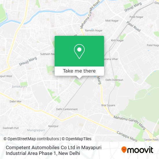 Competent Automobiles Co Ltd in Mayapuri Industrial Area Phase 1 map