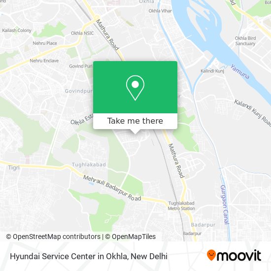Hyundai Service Center in Okhla map