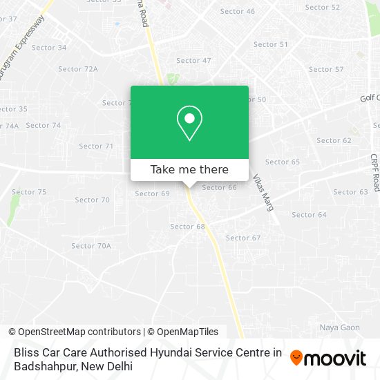 Bliss Car Care Authorised Hyundai Service Centre in Badshahpur map