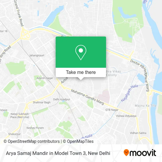 Arya Samaj Mandir in Model Town 3 map