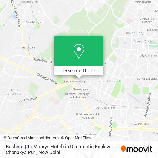 Bukhara (Itc Maurya Hotel) in Diplomatic Enclave-Chanakya Puri map