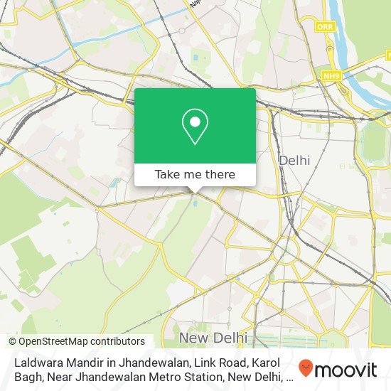 Laldwara Mandir in Jhandewalan, Link Road, Karol Bagh, Near Jhandewalan Metro Station, New Delhi, D map