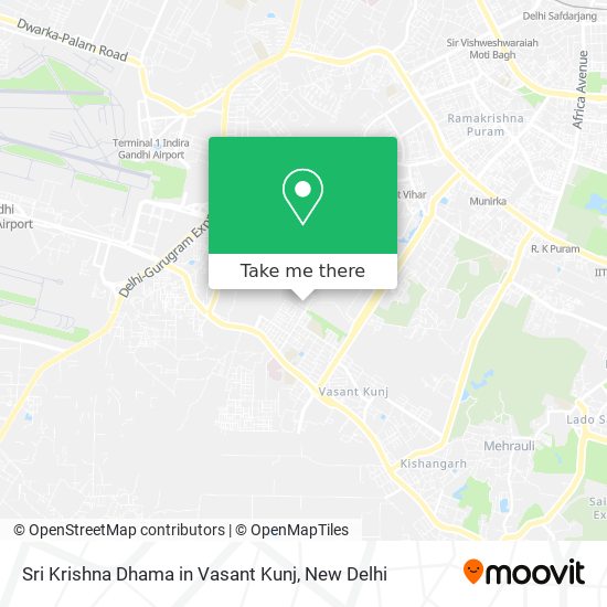 Sri Krishna Dhama in Vasant Kunj map