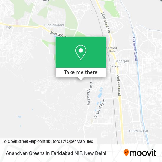 Anandvan Greens in Faridabad NIT map