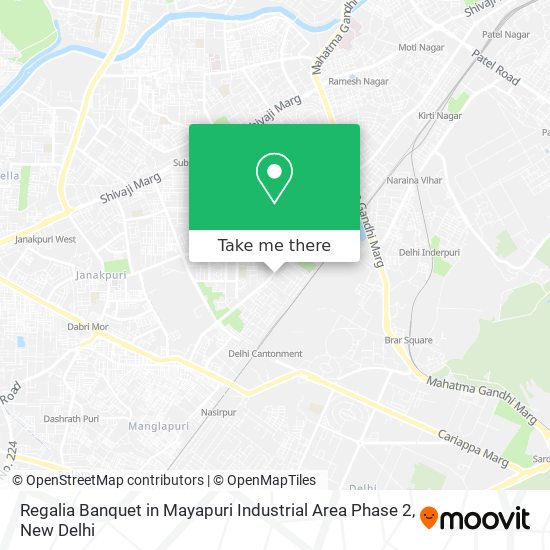 Regalia Banquet in Mayapuri Industrial Area Phase 2 map