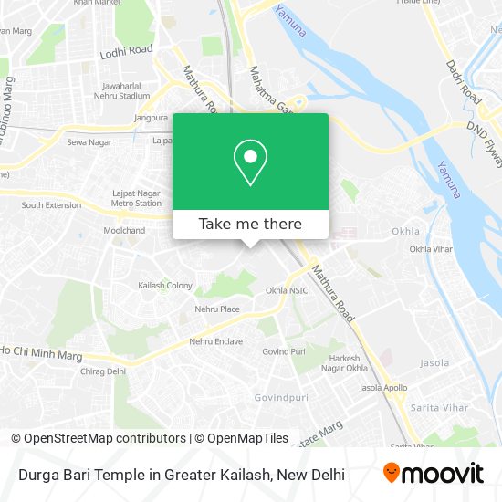 Durga Bari Temple in Greater Kailash map