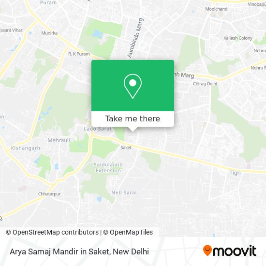 Arya Samaj Mandir in Saket map