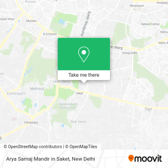 Arya Samaj Mandir in Saket map