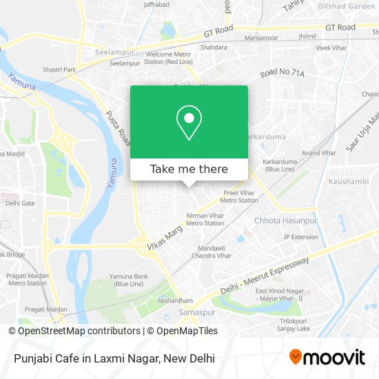 Punjabi Cafe in Laxmi Nagar map