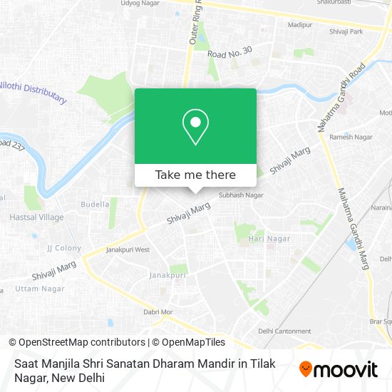 Saat Manjila Shri Sanatan Dharam Mandir in Tilak Nagar map