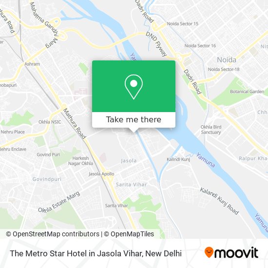 The Metro Star Hotel in Jasola Vihar map