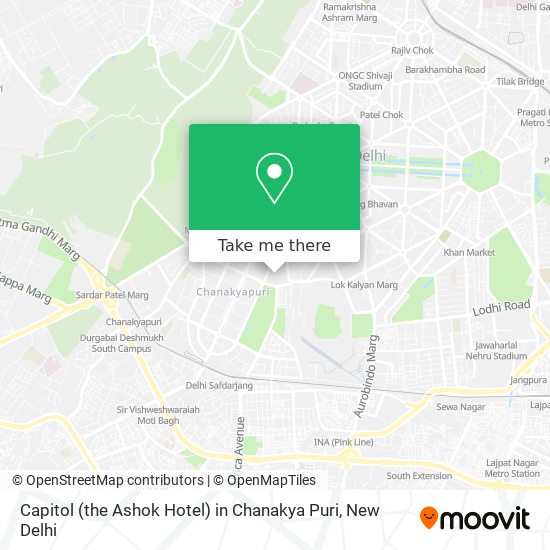 Capitol (the Ashok Hotel) in Chanakya Puri map