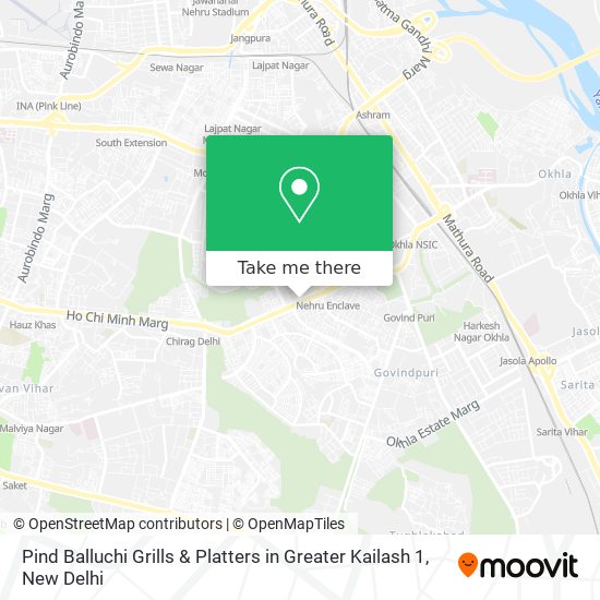 Pind Balluchi Grills & Platters in Greater Kailash 1 map