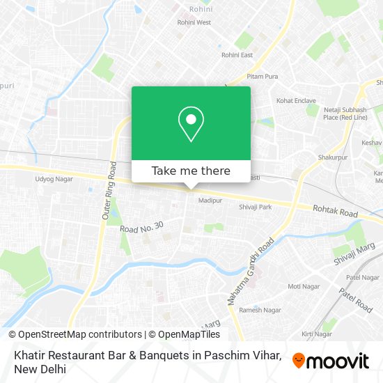 Khatir Restaurant Bar & Banquets in Paschim Vihar map