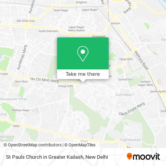 St Pauls Church in Greater Kailash map