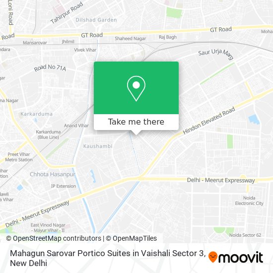 Mahagun Sarovar Portico Suites in Vaishali Sector 3 map