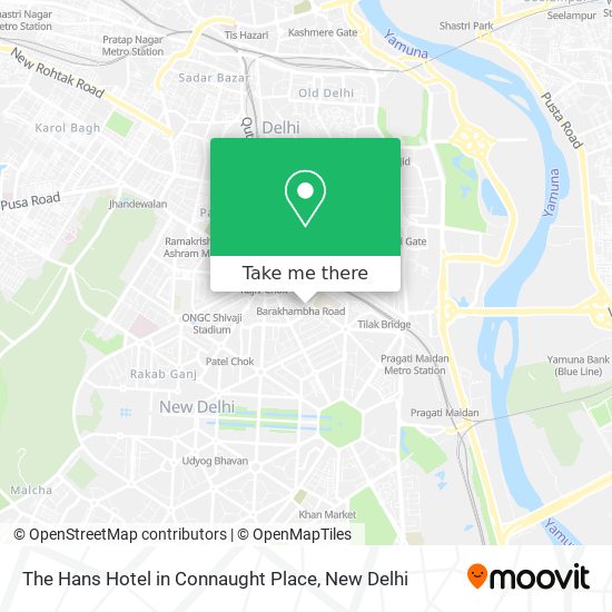 The Hans Hotel in Connaught Place map