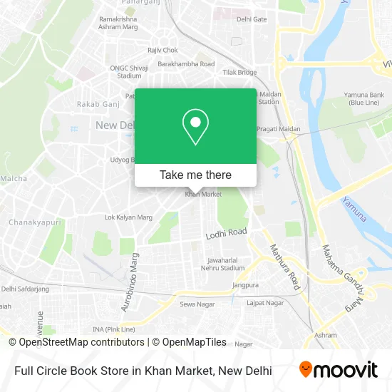 Full Circle Book Store in Khan Market map