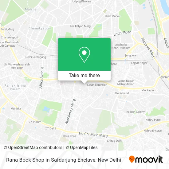 Rana Book Shop in Safdarjung Enclave map