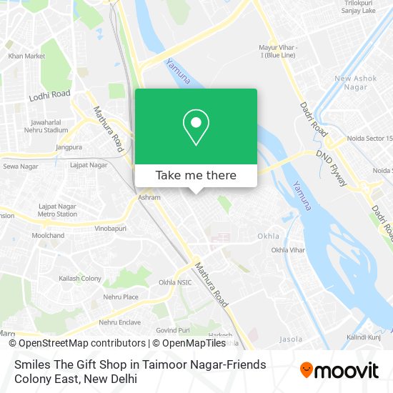 Smiles The Gift Shop in Taimoor Nagar-Friends Colony East map