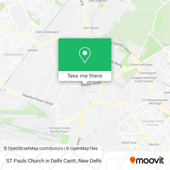 ST Pauls Church in Delhi Cantt map