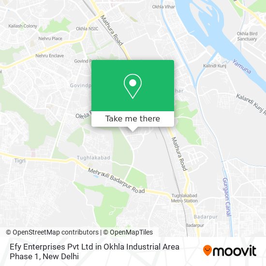 Efy Enterprises Pvt Ltd in Okhla Industrial Area Phase 1 map