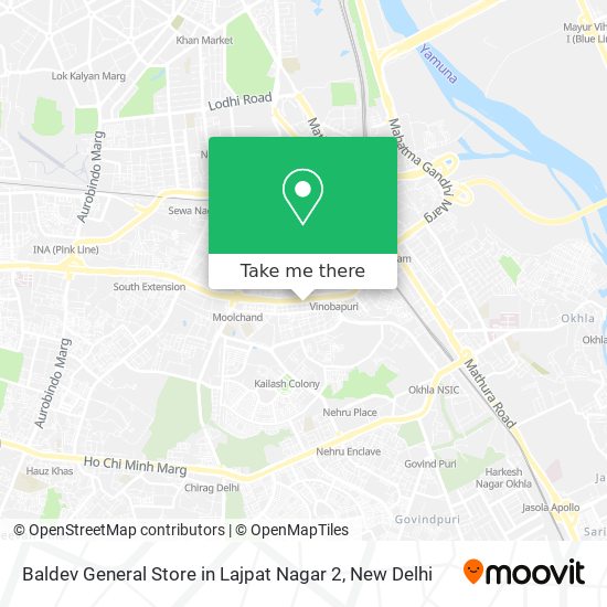 Baldev General Store in Lajpat Nagar 2 map