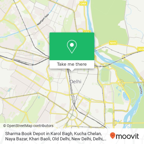 Sharma Book Depot in Karol Bagh, Kucha Chelan, Naya Bazar, Khari Baoli, Old Delhi, New Delhi, Delhi map