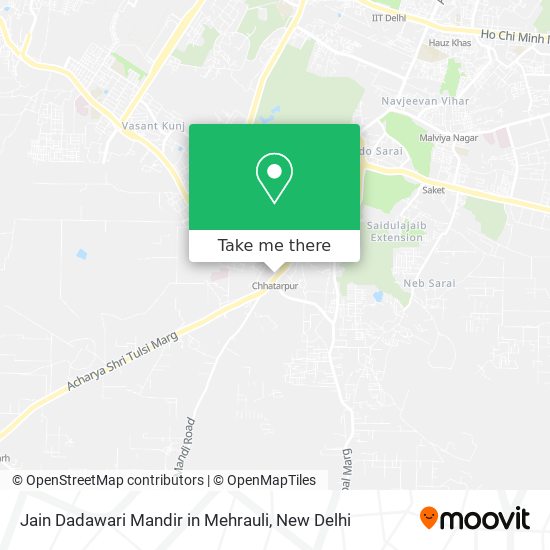 Jain Dadawari Mandir in Mehrauli map