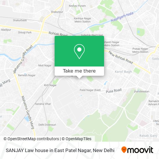 SANJAY Law house in East Patel Nagar map