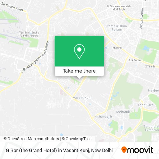 G Bar (the Grand Hotel) in Vasant Kunj map