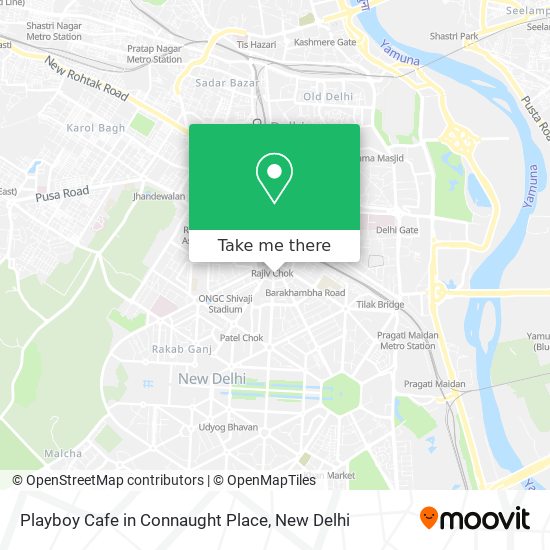 Playboy Cafe in Connaught Place map