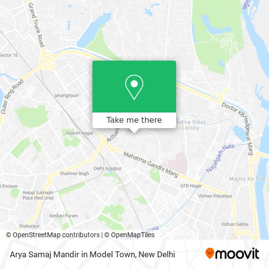 Arya Samaj Mandir in Model Town map