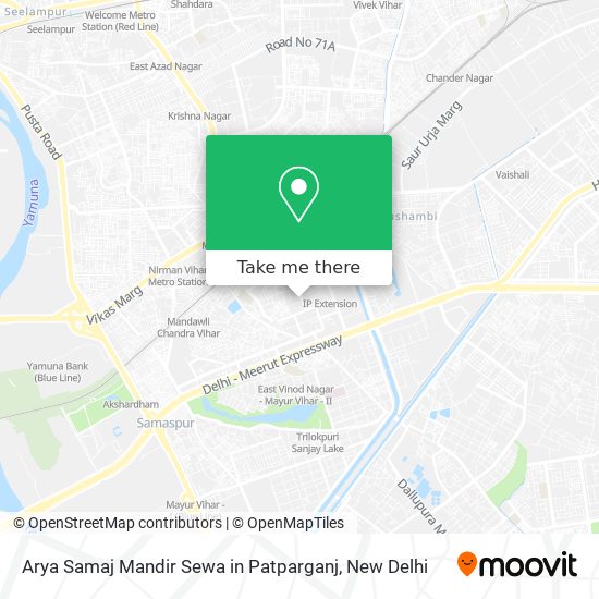 Arya Samaj Mandir Sewa in Patparganj map