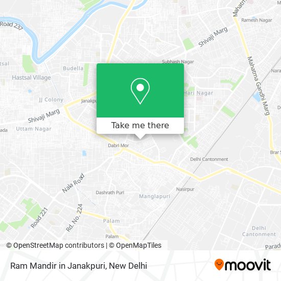 Ram Mandir in Janakpuri map