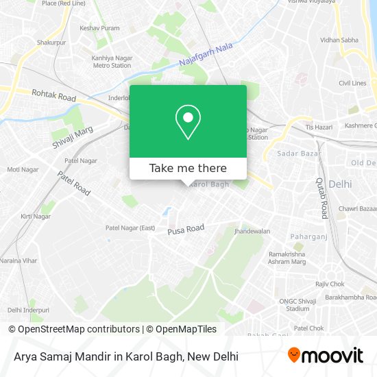 Arya Samaj Mandir in Karol Bagh map