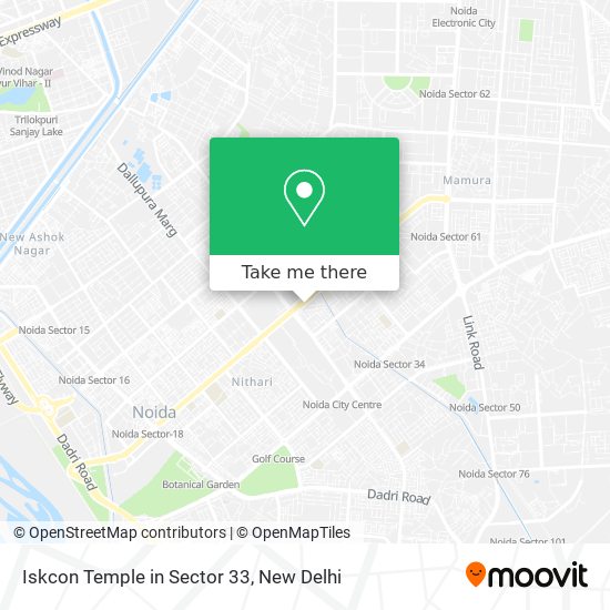 Iskcon Temple in Sector 33 map
