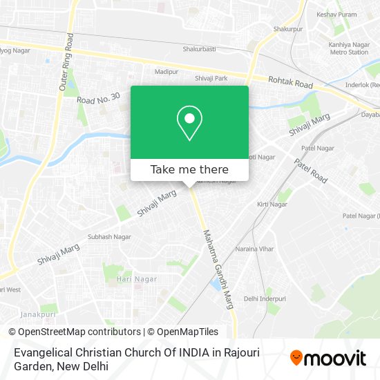 Evangelical Christian Church Of INDIA in Rajouri Garden map