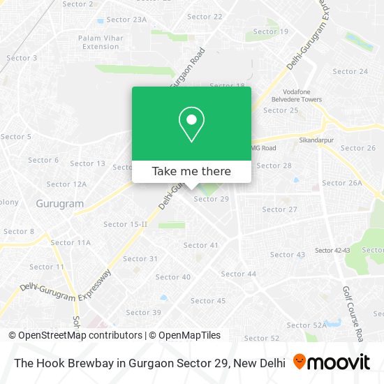 The Hook Brewbay in Gurgaon Sector 29 map