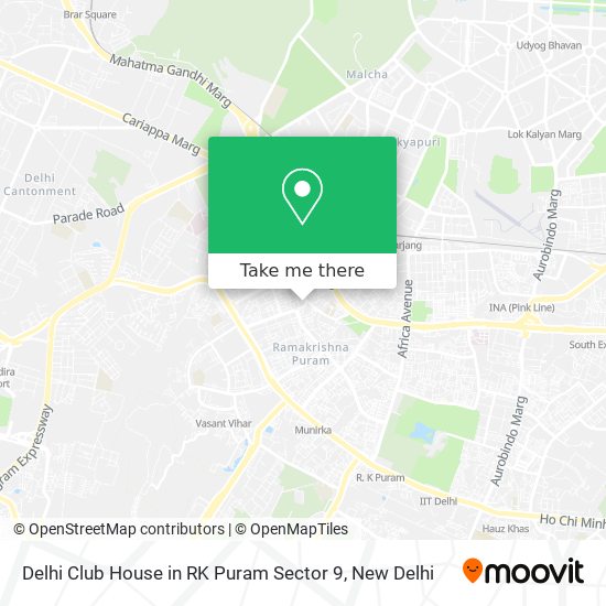 Delhi Club House in RK Puram Sector 9 map